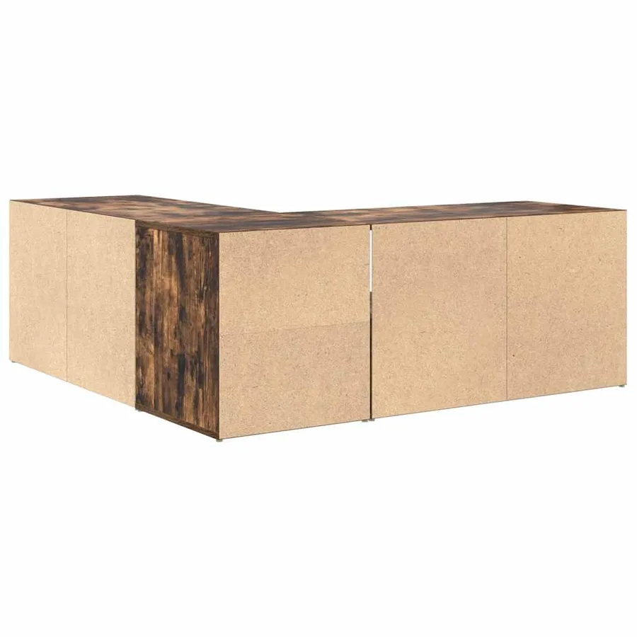 Armoire d'angle chêne fumé 200x40x45 cm bois d'ingénierie - 11