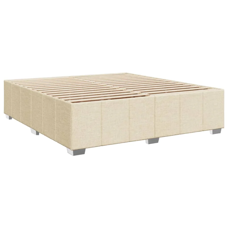 Sommier à lattes de lit avec matelas Crème 200x200 cm Tissu - 10
