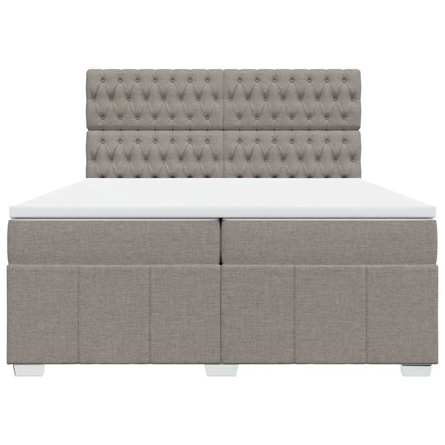 Sommier à lattes de lit avec matelas Taupe 200x200 cm Tissu - 6
