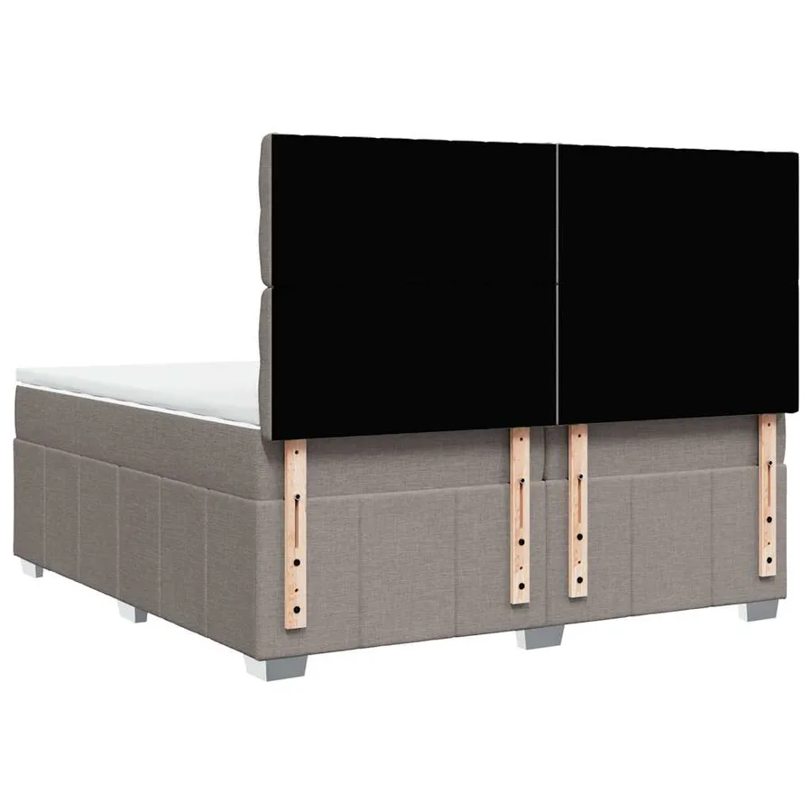 Sommier à lattes de lit avec matelas Taupe 200x200 cm Tissu - 8