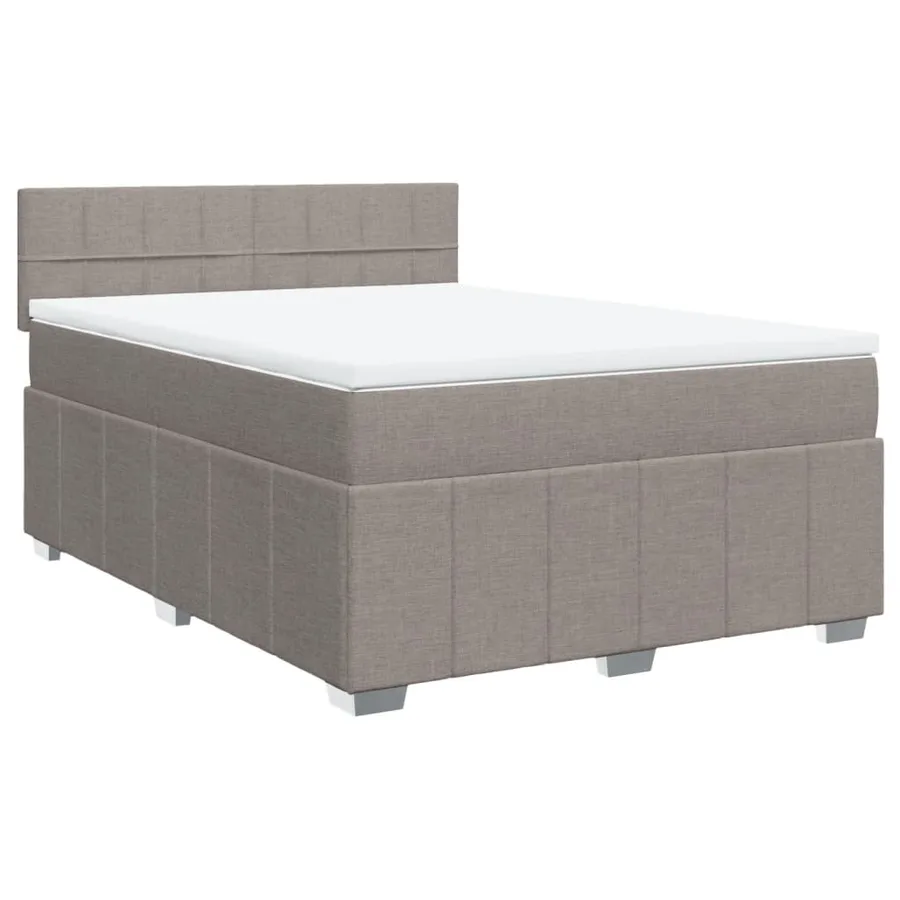 Sommier à lattes de lit avec matelas Taupe 140x190 cm Tissu - 3