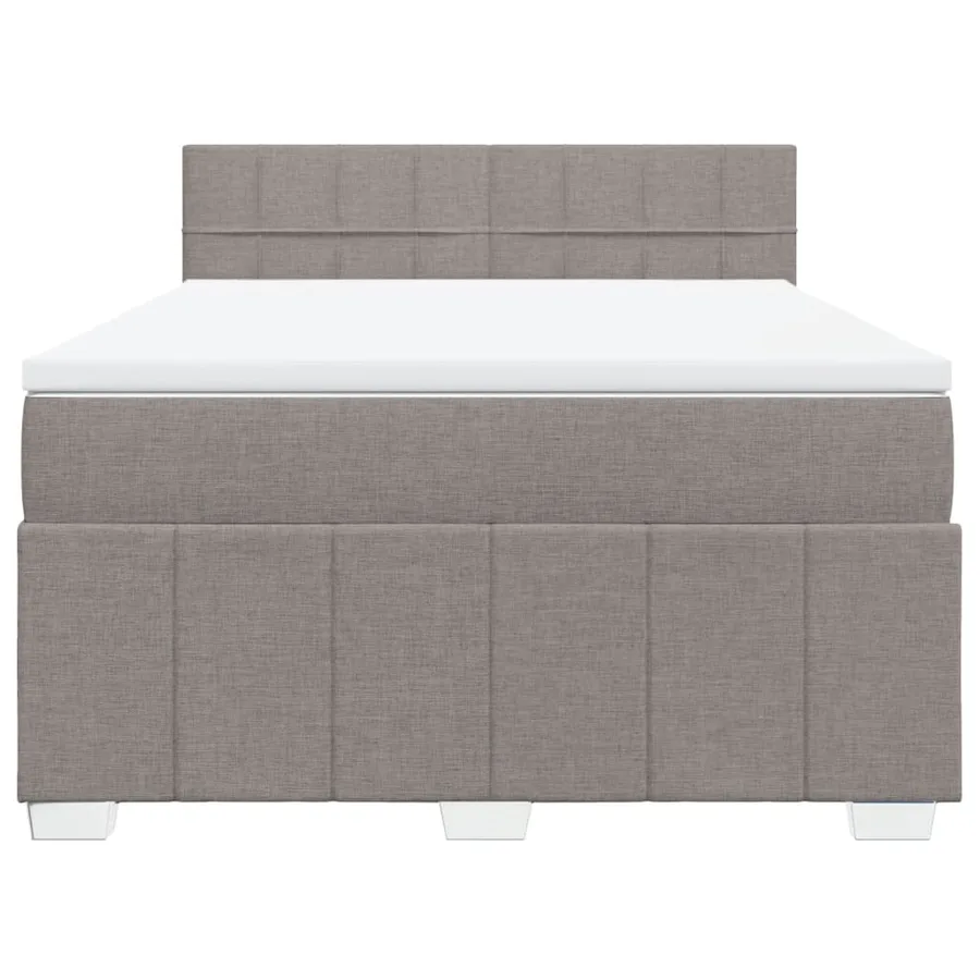 Sommier à lattes de lit avec matelas Taupe 140x190 cm Tissu - 6