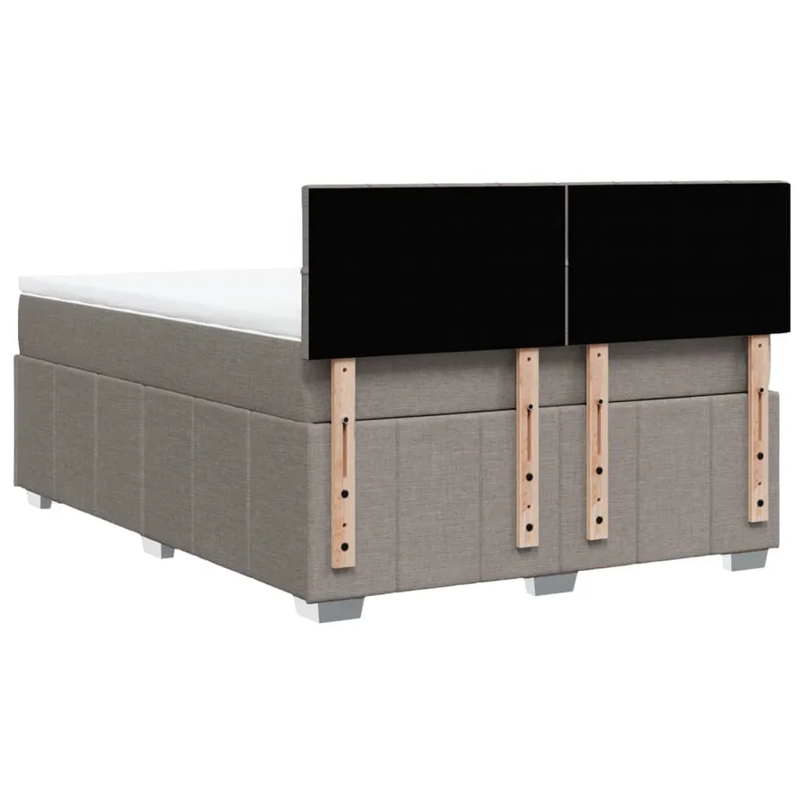 Sommier à lattes de lit avec matelas Taupe 140x190 cm Tissu - 8