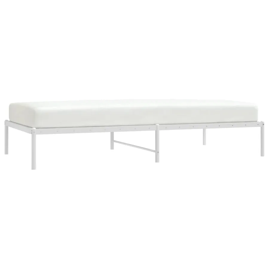 Cadre de lit métal sans matelas blanc 100x200 cm - 4