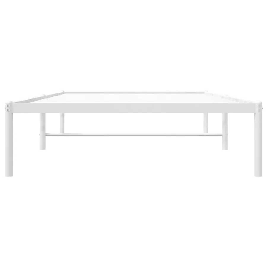 Cadre de lit métal sans matelas blanc 100x200 cm - 5