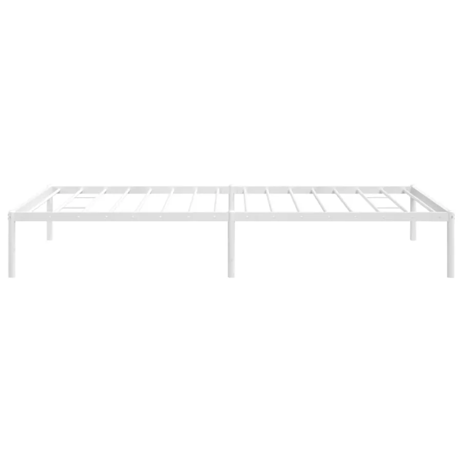 Cadre de lit métal sans matelas blanc 100x200 cm - 6