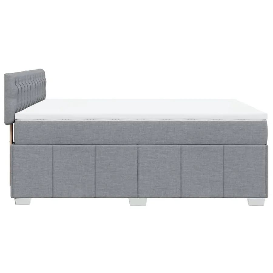 Sommier à lattes de lit avec matelas Gris clair 140x190cm Tissu - 5