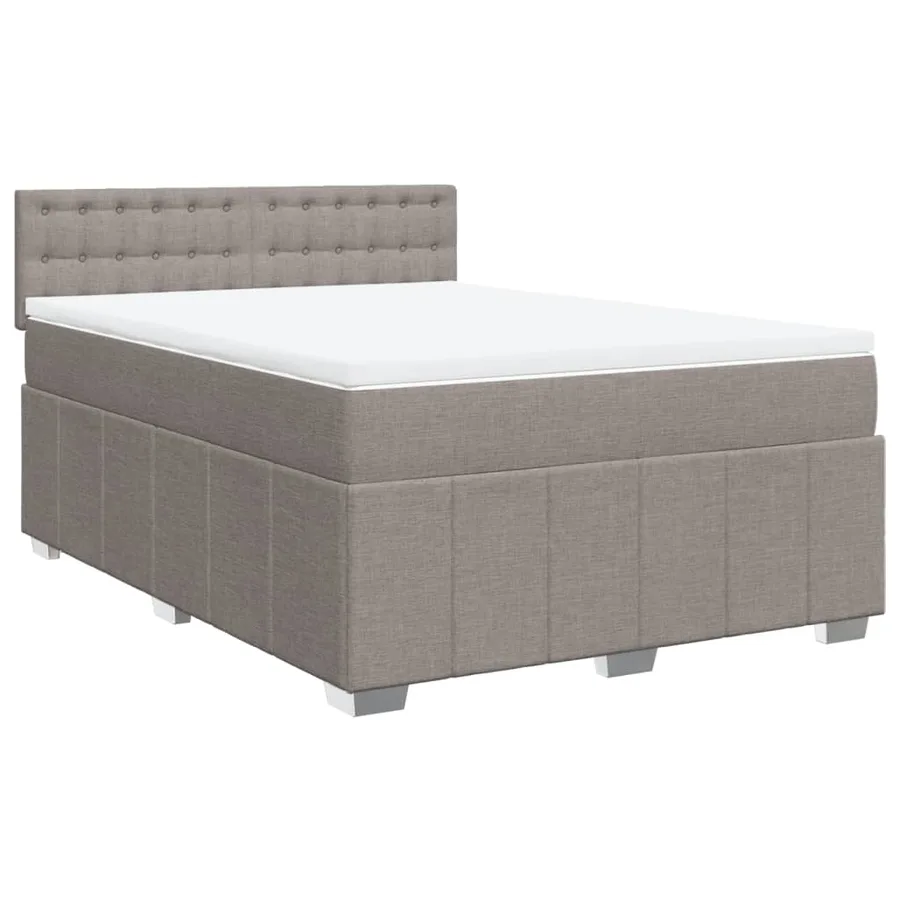 Sommier à lattes de lit avec matelas Taupe 140x200 cm Tissu - 2