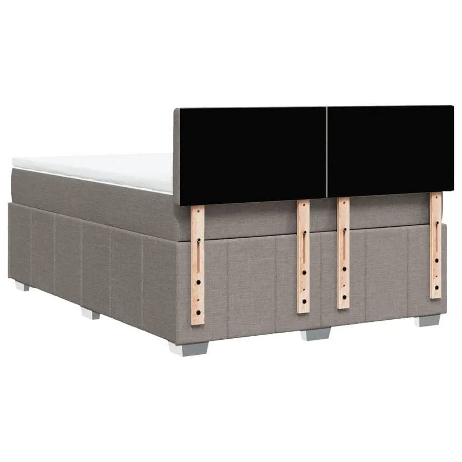 Sommier à lattes de lit avec matelas Taupe 140x200 cm Tissu - 6