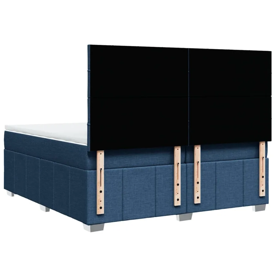 Sommier à lattes de lit avec matelas Bleu 200x200 cm Tissu - 6