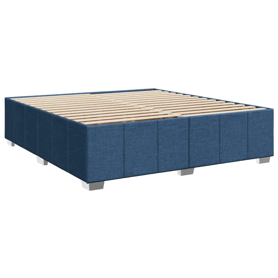 Sommier à lattes de lit avec matelas Bleu 200x200 cm Tissu - 8