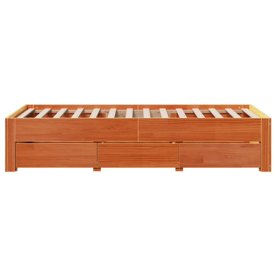 Cadre de lit sans matelas avec tiroirs 100x200 cm bois de pin - 5