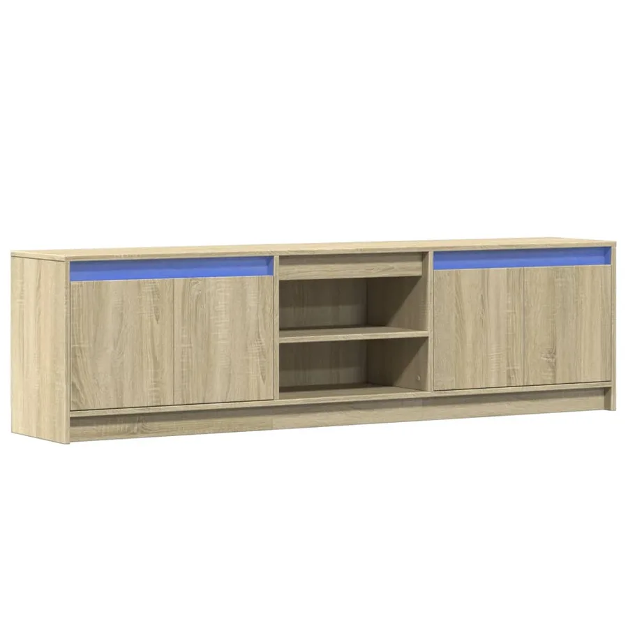 Meuble TV avec LED chêne sonoma 180x34x50 cm bois d'ingénierie - 3