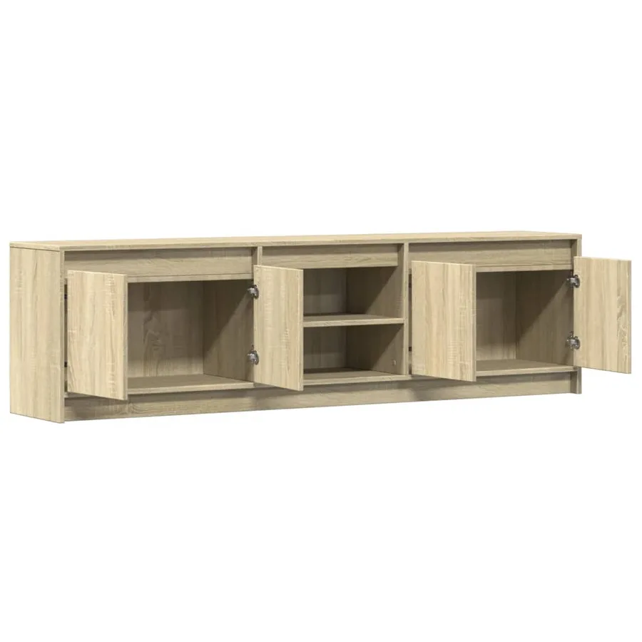 Meuble TV avec LED chêne sonoma 180x34x50 cm bois d'ingénierie - 9