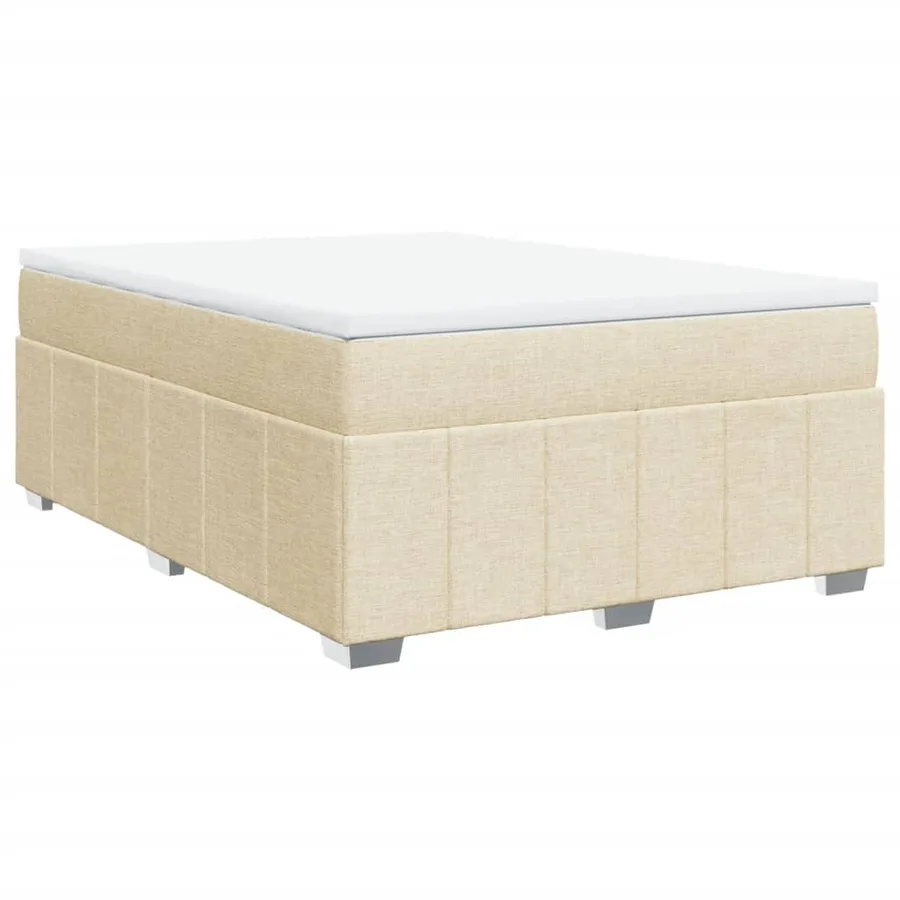 Sommier à lattes de lit avec matelas Crème 140x200 cm Tissu - 2