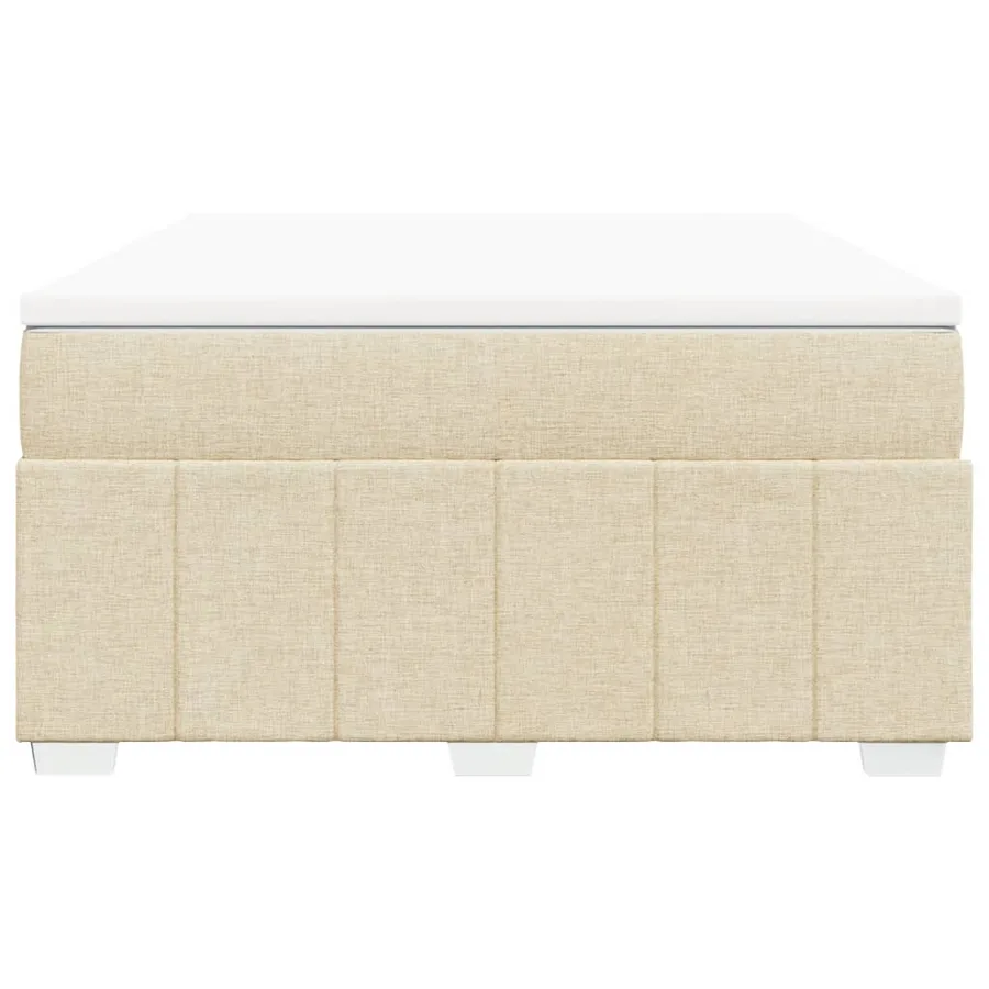 Sommier à lattes de lit avec matelas Crème 140x200 cm Tissu - 4