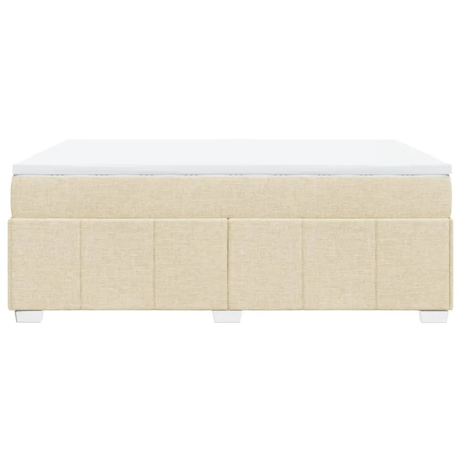 Sommier à lattes de lit avec matelas Crème 140x200 cm Tissu - 8