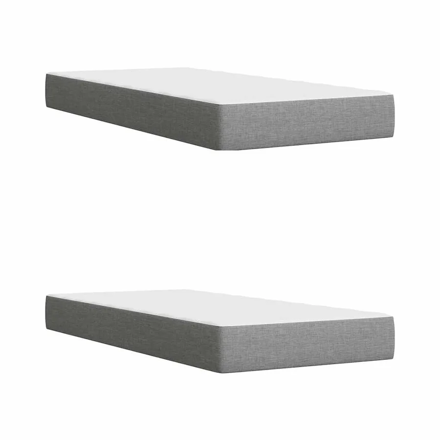 Sommier à lattes de lit avec matelas Gris clair 200x200cm Tissu - 10