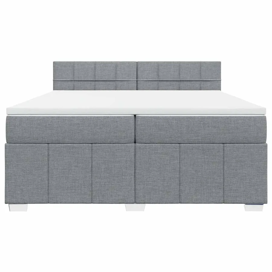 Sommier à lattes de lit avec matelas Gris clair 200x200cm Tissu - 6