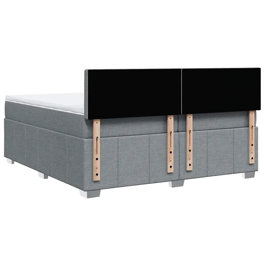 Sommier à lattes de lit avec matelas Gris clair 200x200cm Tissu - 6