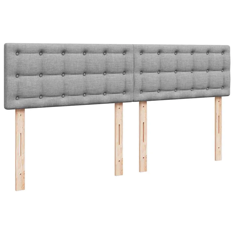 Sommier à lattes de lit avec matelas Gris clair 200x200cm Tissu - 7