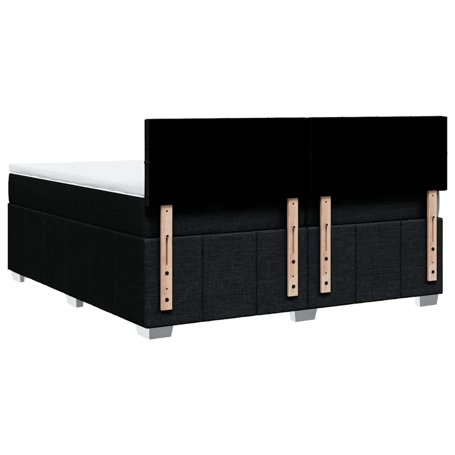 Sommier à lattes de lit avec matelas Noir 200x200 cm Tissu - 8