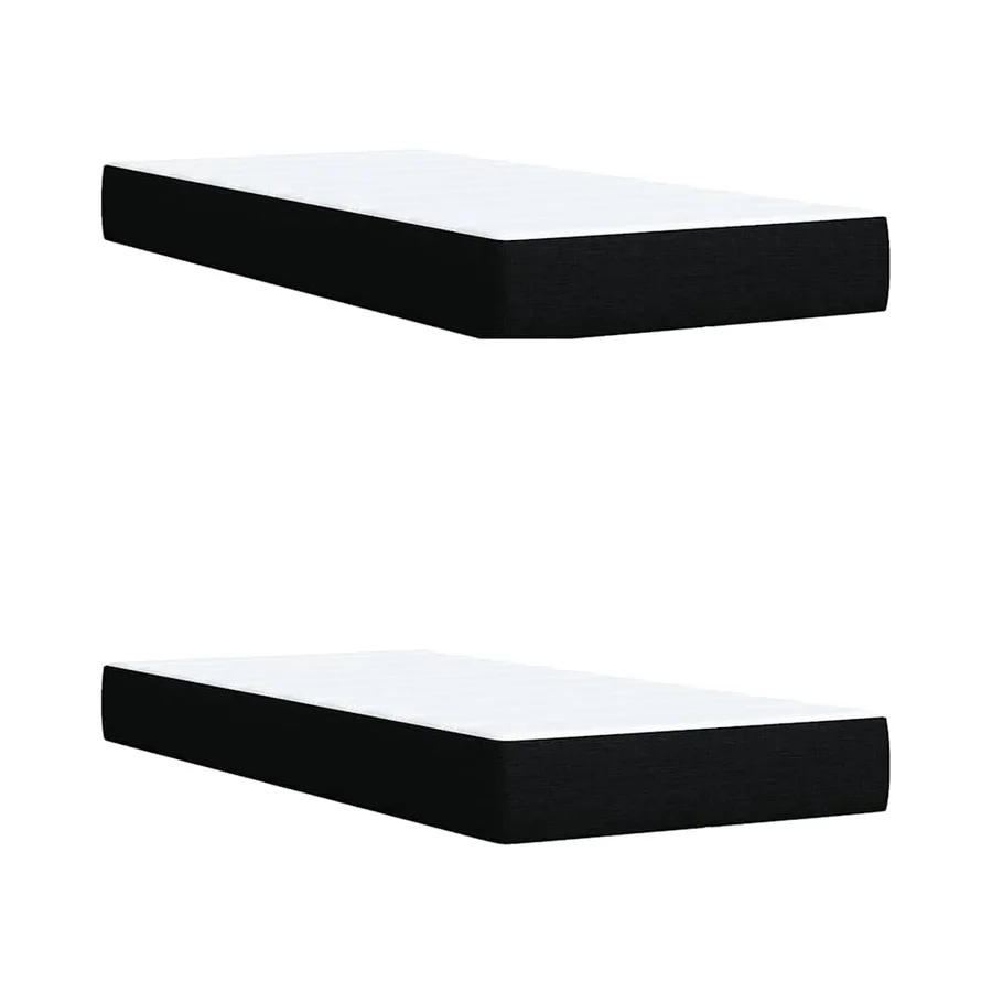 Sommier à lattes de lit avec matelas Noir 200x200 cm Tissu - 10