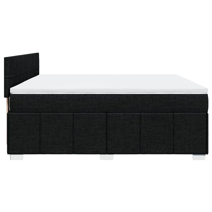 Sommier à lattes de lit avec matelas Noir 200x200 cm Tissu - 5