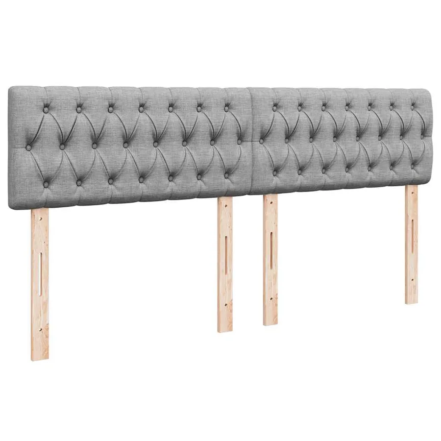 Sommier à lattes de lit avec matelas Gris clair 200x200cm Tissu - 12