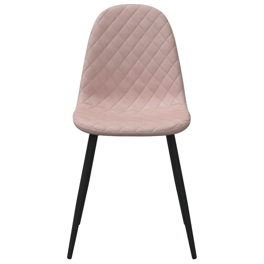 Chaises à manger lot de 2 rose velours - 4