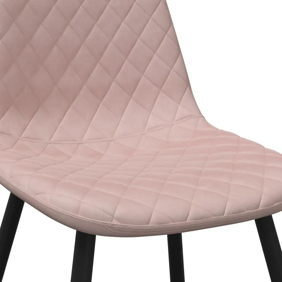 Chaises à manger lot de 2 rose velours - 7