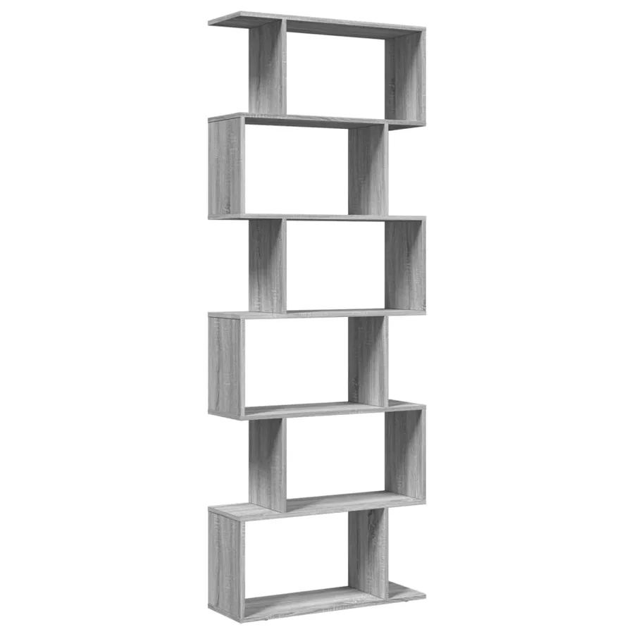 Étagère séparatrice de pièce 6 niveaux sonoma gris 70x24x193 cm - 6
