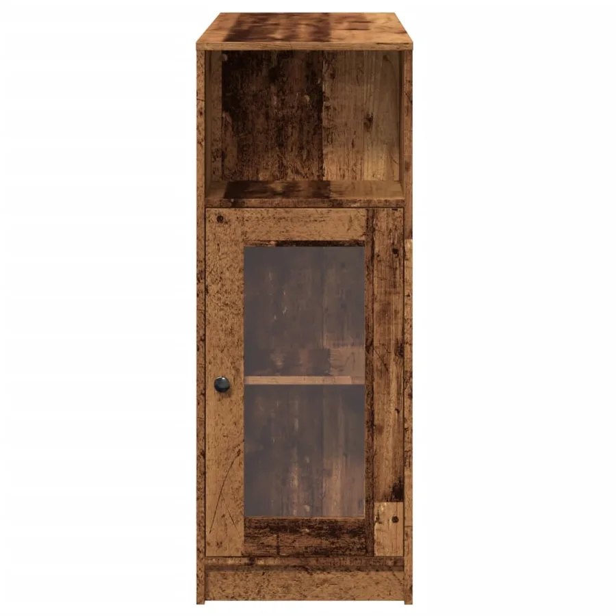 Table de bar avec étagères vieux bois bois d'ingénierie - 6