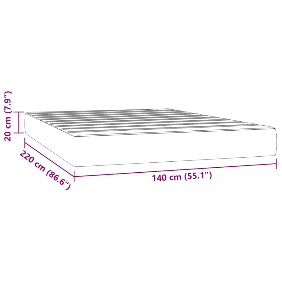 Matelas à ressorts ensachés 140 x 220 cm Rose - 7