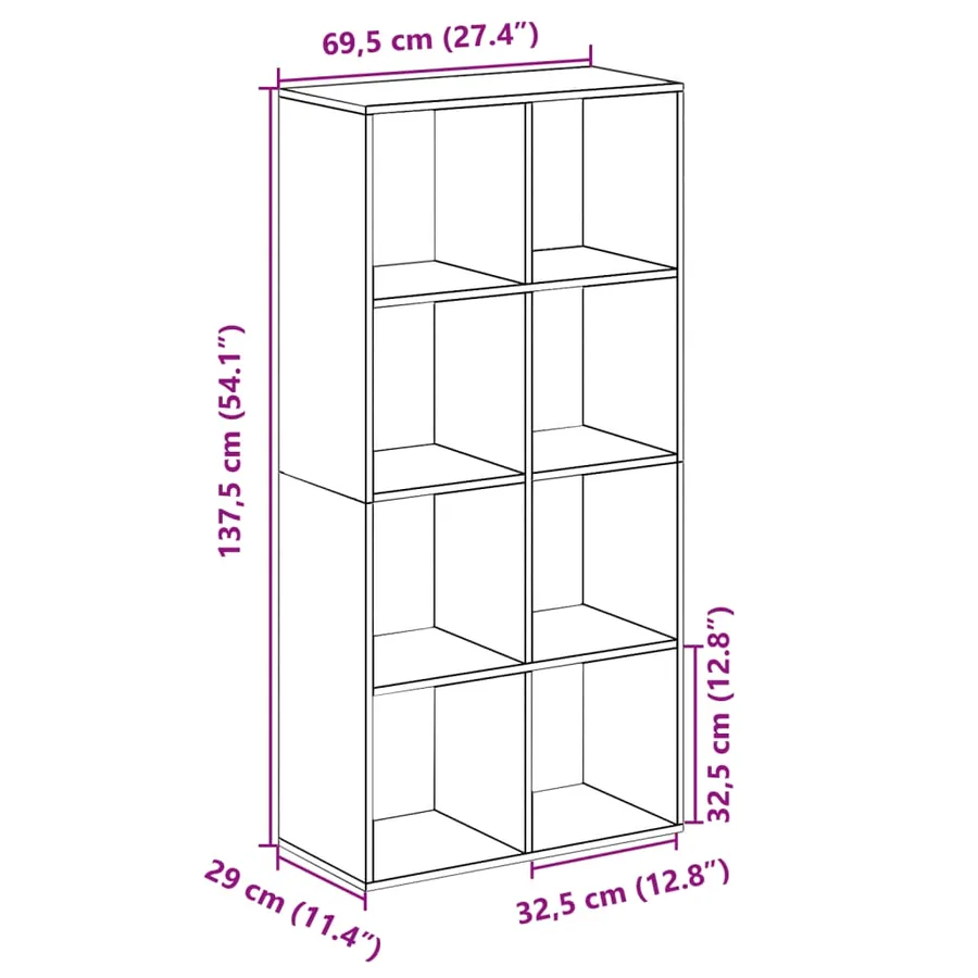 Étagère séparatrice de pièce chêne sonoma 69,5x29x137,5 cm - 11