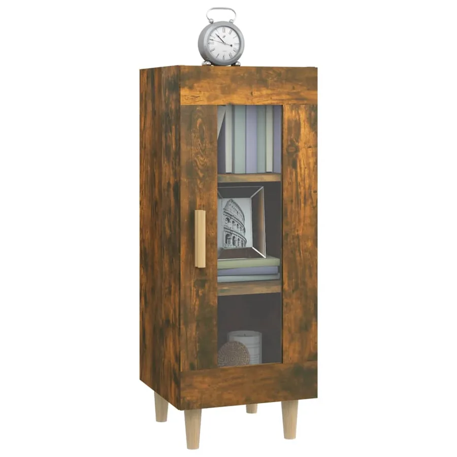 Buffet Chêne fumé 34,5x34x90 cm Bois d'ingénierie - 4