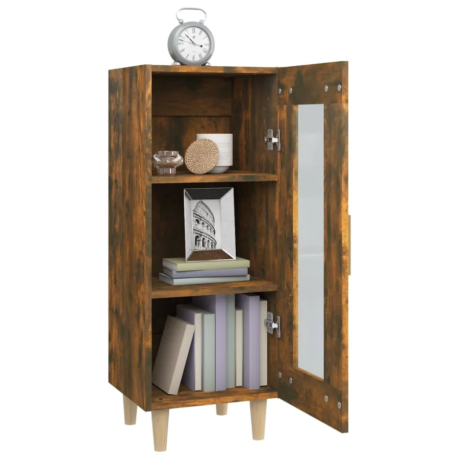 Buffet Chêne fumé 34,5x34x90 cm Bois d'ingénierie - 5