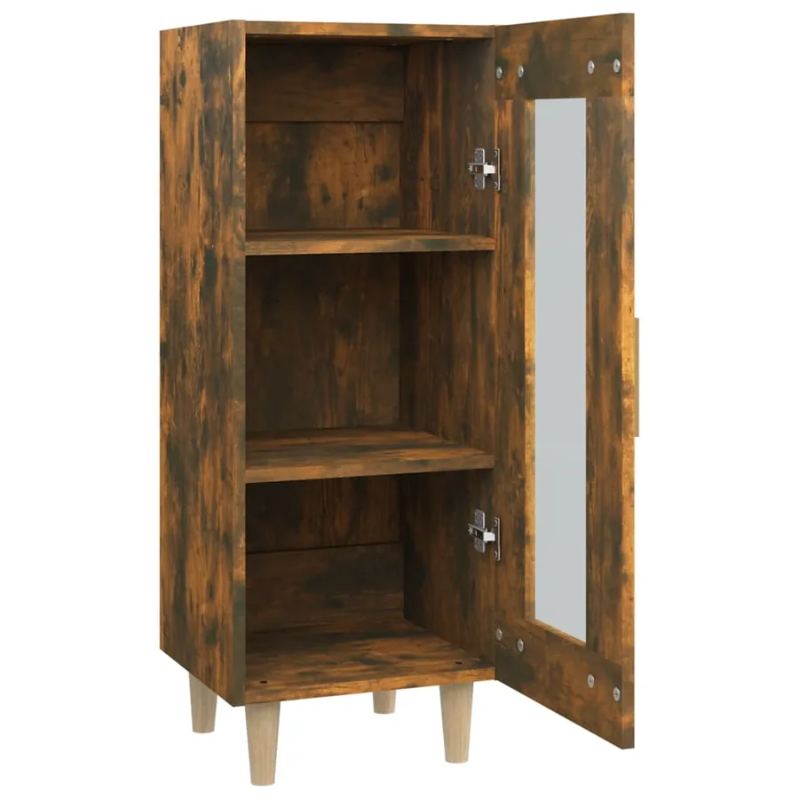 Buffet Chêne fumé 34,5x34x90 cm Bois d'ingénierie - 8