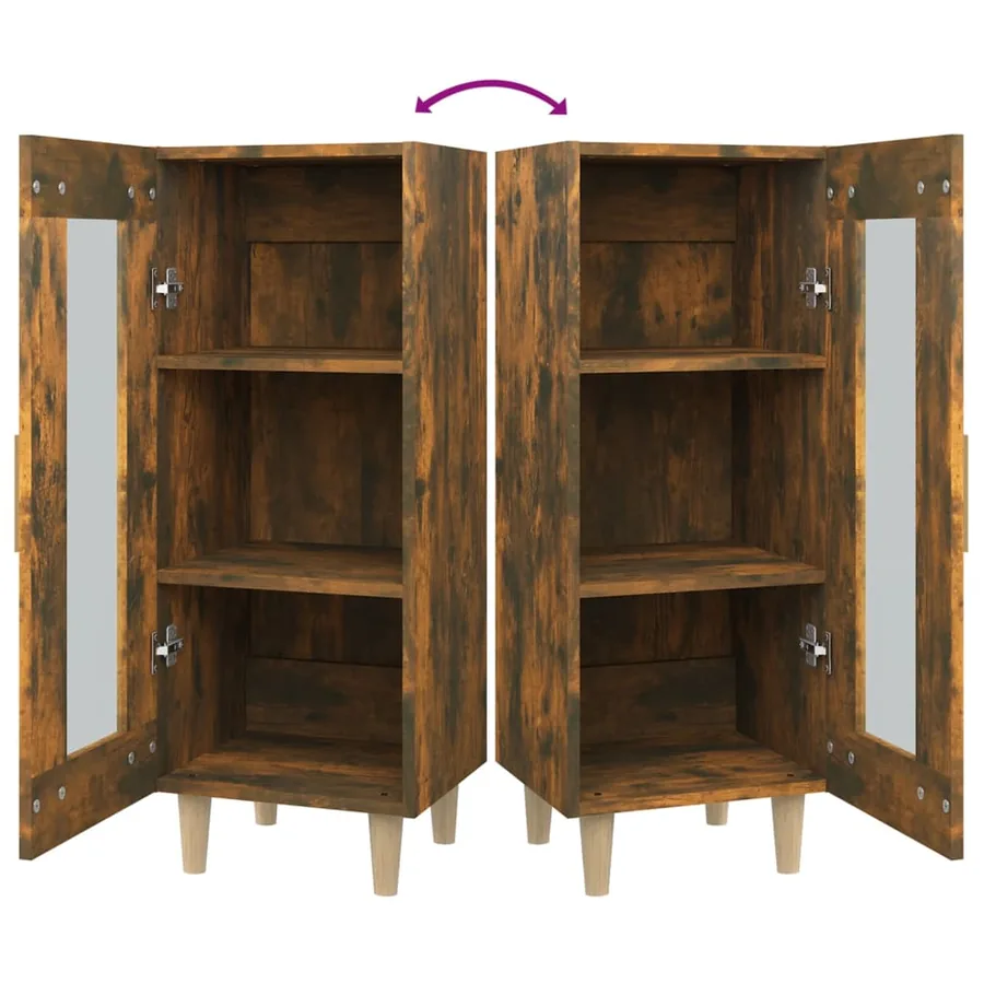 Buffet Chêne fumé 34,5x34x90 cm Bois d'ingénierie - 9