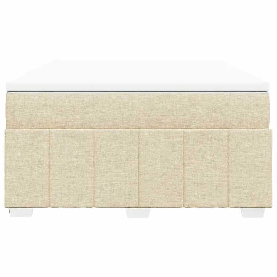 Sommier à lattes de lit avec matelas Crème 140x190 cm Tissu - 4