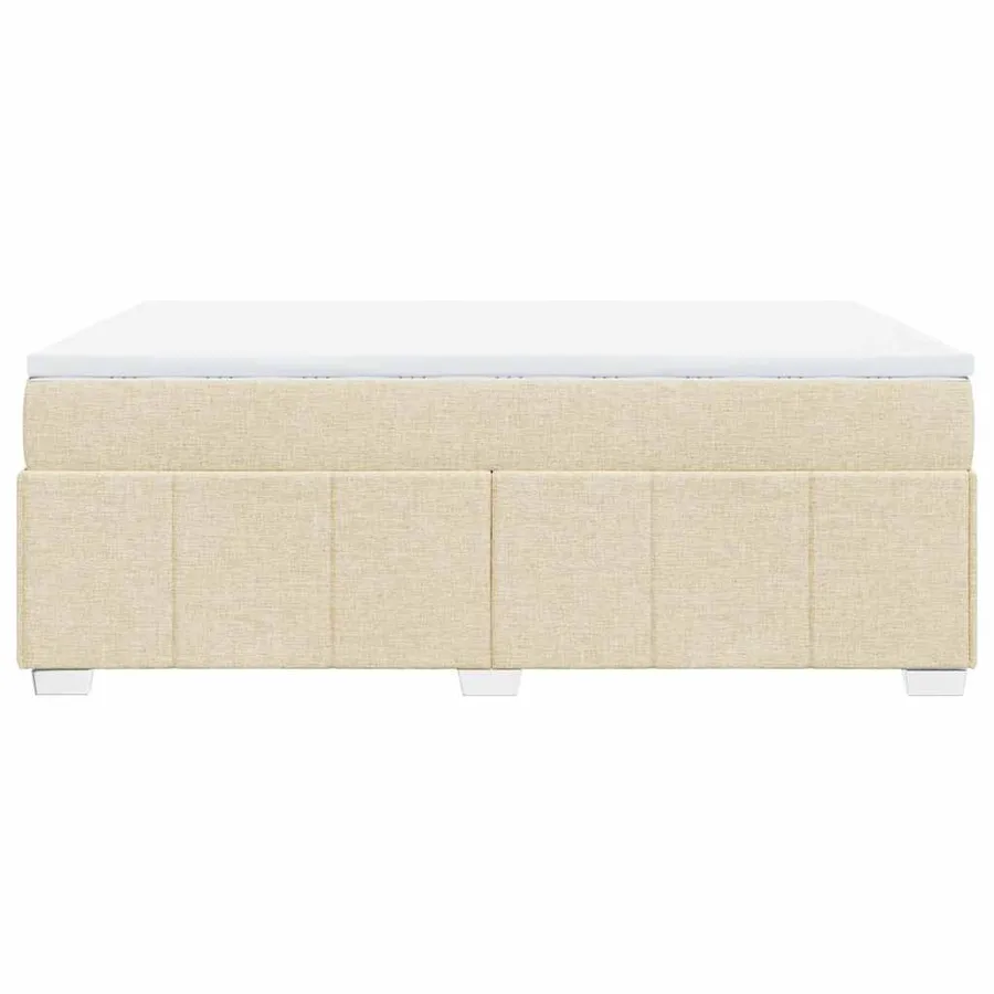 Sommier à lattes de lit avec matelas Crème 140x190 cm Tissu - 8