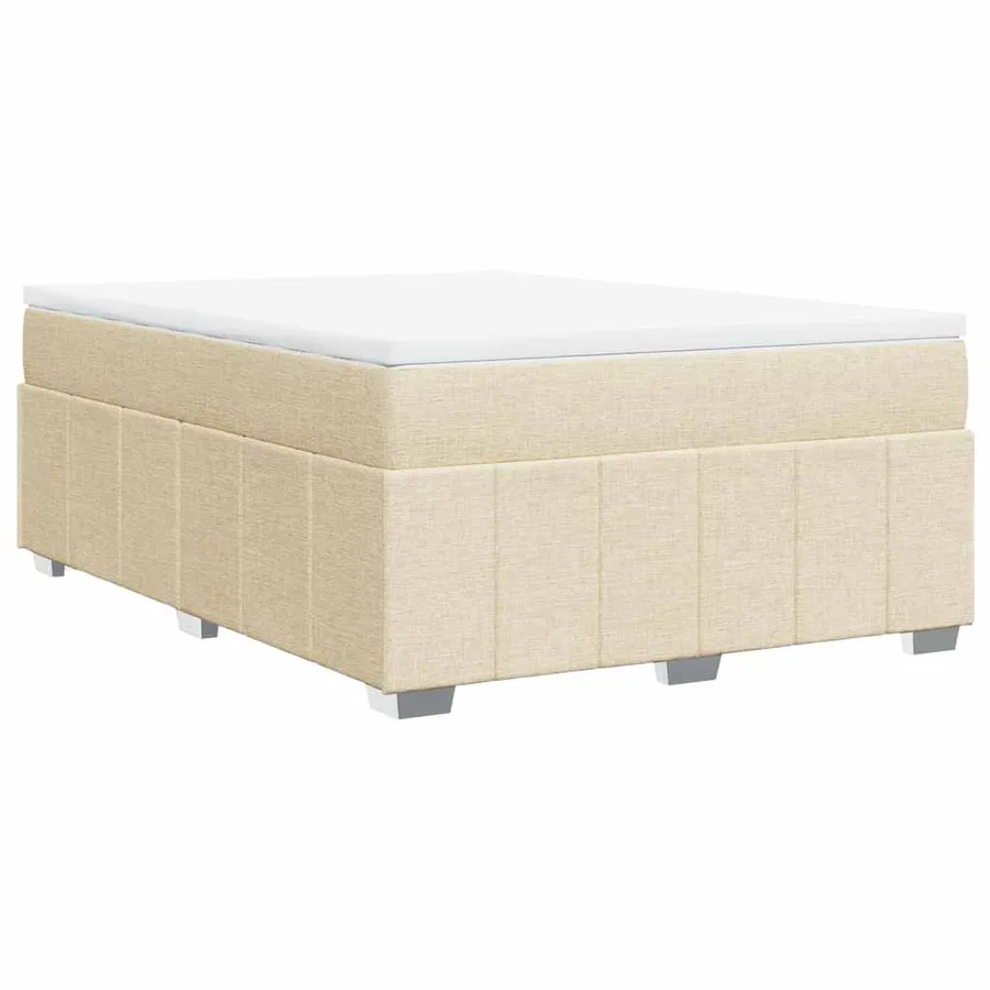 Sommier à lattes de lit avec matelas Crème 140x190 cm Tissu - 9