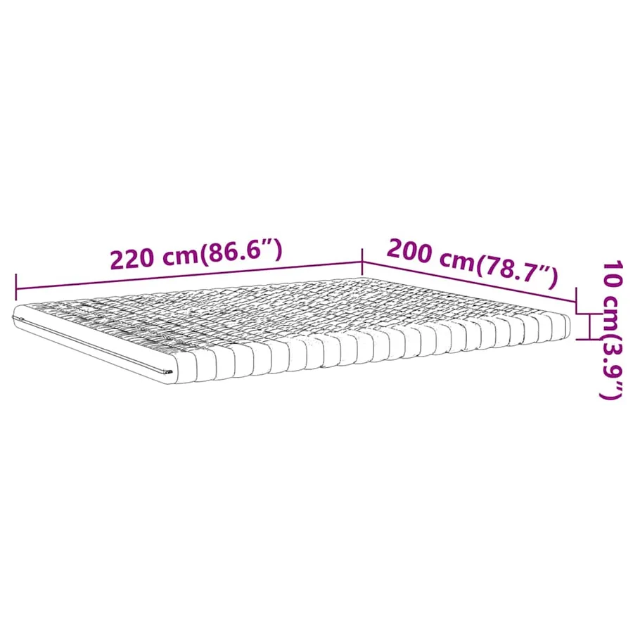 Matelas en mousse blanc 200x220 cm 7 zones dureté 20 ILD - 9