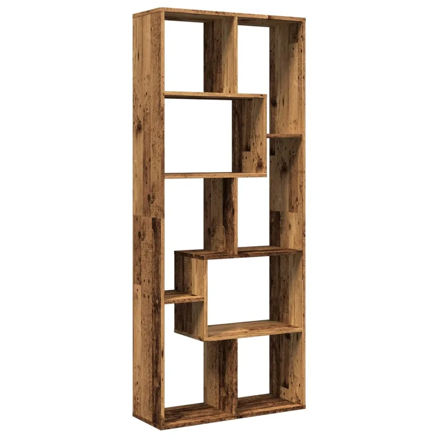 Étagère séparatrice de pièce vieux bois 67x25x161,5 cm - 2