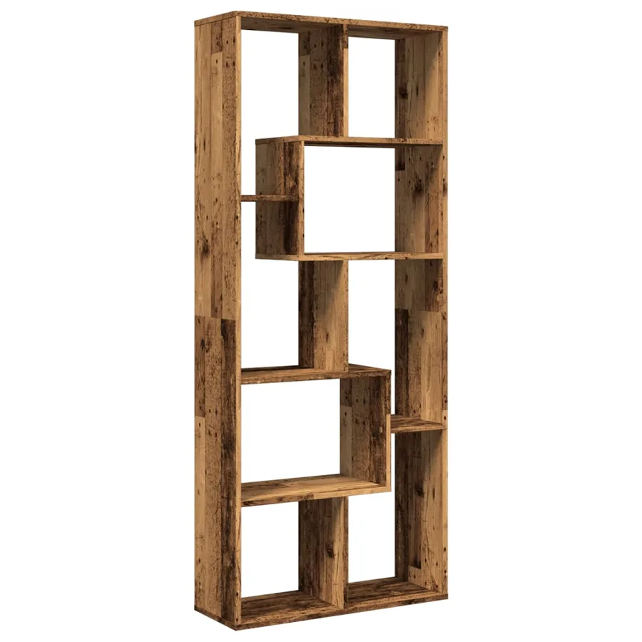 Étagère séparatrice de pièce vieux bois 67x25x161,5 cm - 7