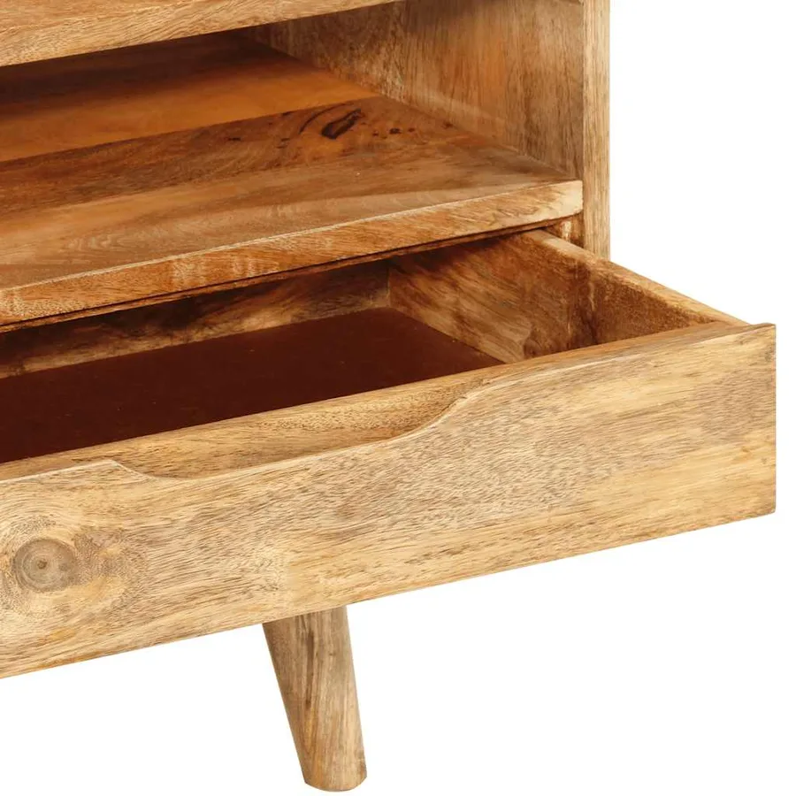 Meuble TV 110x30x41 cm bois massif de manguier - 8