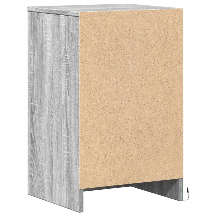Armoires de chevet et lumières LED 2 pcs sonoma gris - 8