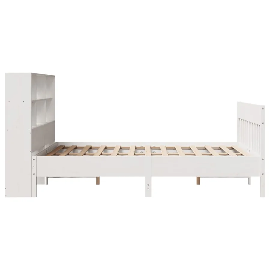Cadre de lit sans matelas blanc 140x200 cm bois de pin massif - 7