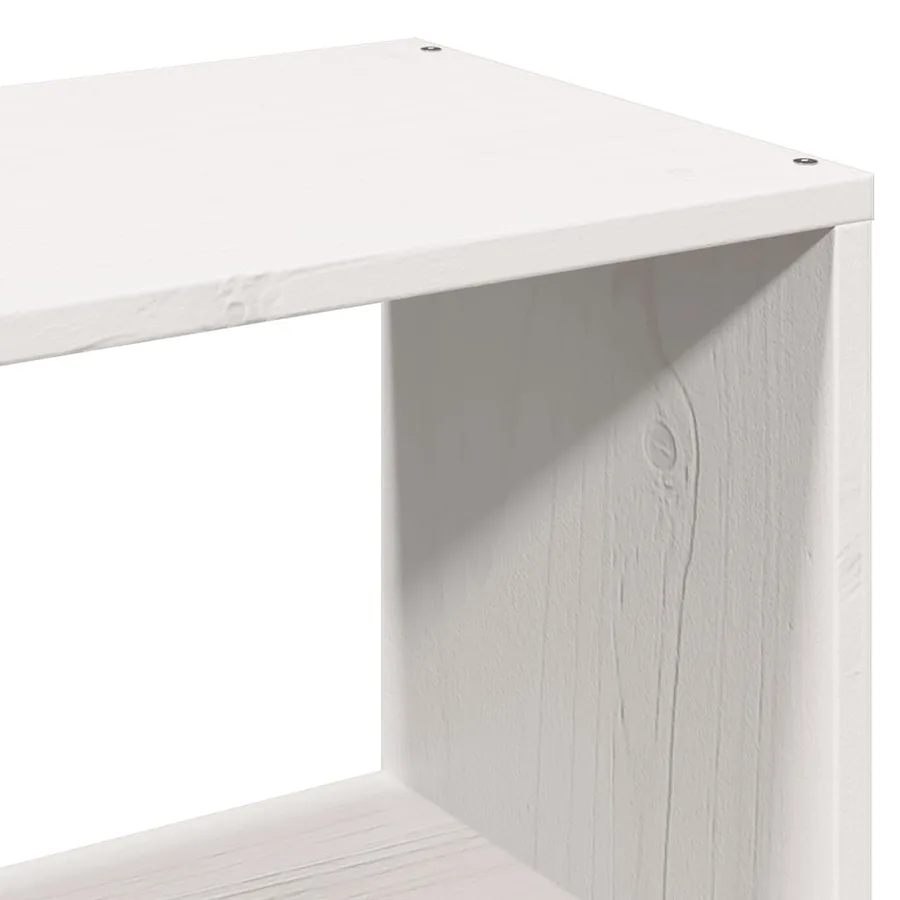 Lit bibliothèque sans matelas blanc 160x200 cm bois pin massif - 9