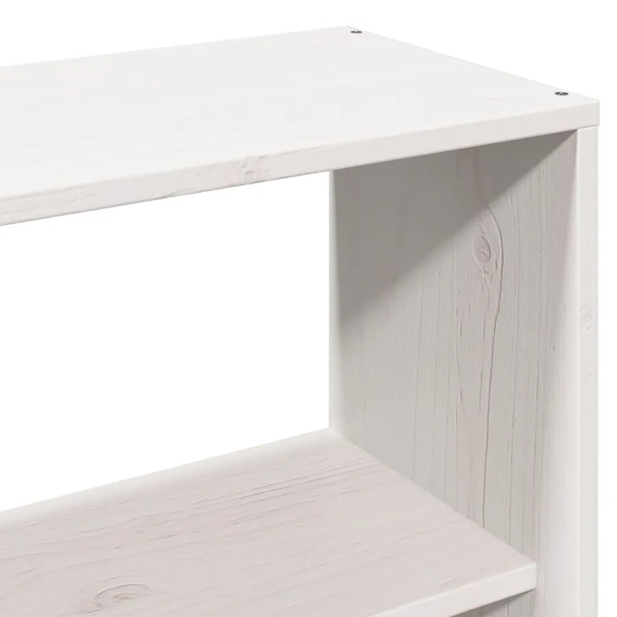 Lit bibliothèque sans matelas blanc 180x200 cm bois pin massif - 10